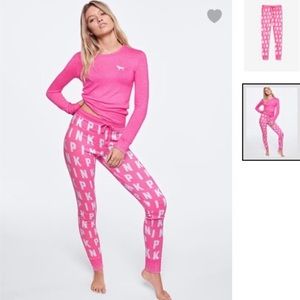Vs Victorias Secret Pink Cozy Jersey Sleep Set M